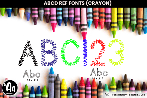 Abcd Ref Scribble Crayon Font