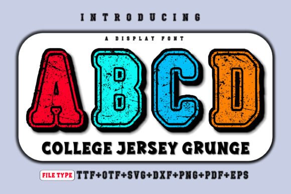 College Jersey Grunge Font